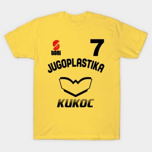 Jugoplastika Yugoslavia Croatia Retro Toni Kukoc Basketball Design T-Shirt